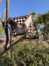 Cowhide Fur Leather Latest Designer Hand Tooled Checker Pattern Handbag