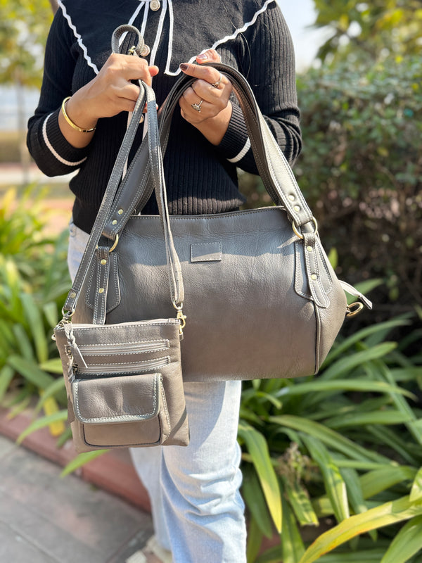 Combo Of Two Genuine Leather Tote Bag & Sling Bag