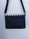 Hand Tooled Leather Handbag Checker Pattern Hair On Hide Leather Cross Body Sling Bag