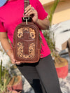 Hand Tooled Leather Shoulder Bag Stylish Trending Travel Handbag