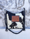 Cowhide Fur Leather Fringe Hand Bag Stylish Purse Hand Tooled Leather Shoulder Bags