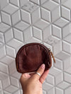 Real Cowhide Leather Coin Purse Stylish Clutch Wallet Purse Half Round Shaped