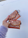 Women's Hand Tooled Carving Leather Coin Purse Stylish Clutch