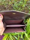 Hand Tooled Carving Clutch Stylish Genuine Leather Hair On Hide Fur Clutch