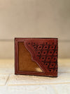 Hand Tooled Leather Long Zipper Men's Wallet Fashionable Hair On Hide Cash Holder Gift for Him
