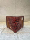 Hand Tooled Leather Long Zipper Men's Wallet Fashionable Hair On Hide Cash Holder Gift for Him