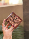 Men's Wallet Hand Tooled Leather Dark Brown Colour Cash Holder Gift for Him