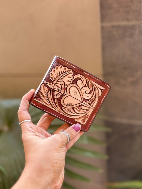 Long Zipper Men's Wallet Hand Tooled Leather Fashionable Brown Colour Cash Holder Gift for Him (Copy)