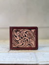 Men's Wallet Hand Tooled Leather Dark Brown Colour Cash Holder Gift for Him