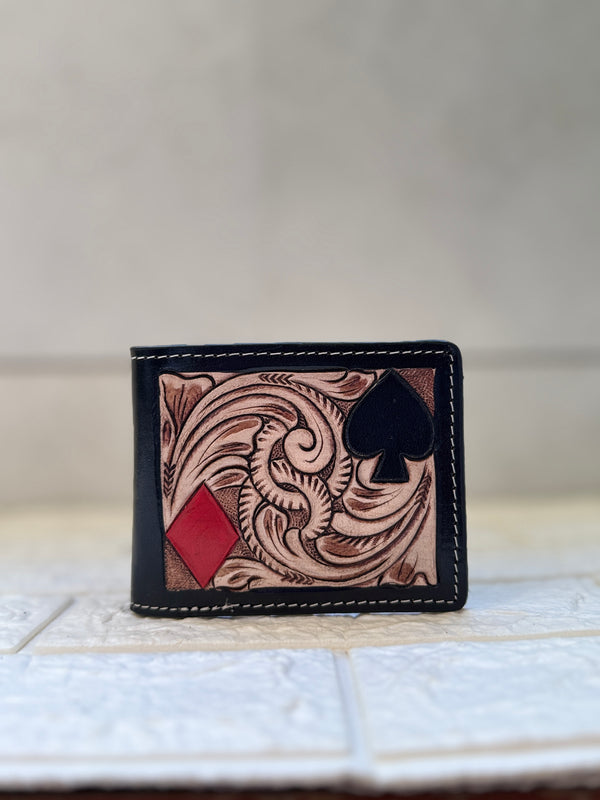 Men's Wallet Hand Tooled Leather Fashionable Brown Colour Cash Holder Gift for Him