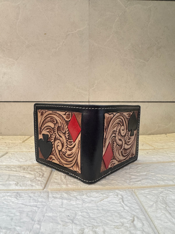 Men's Wallet Hand Tooled Leather Fashionable Brown Colour Cash Holder Gift for Him