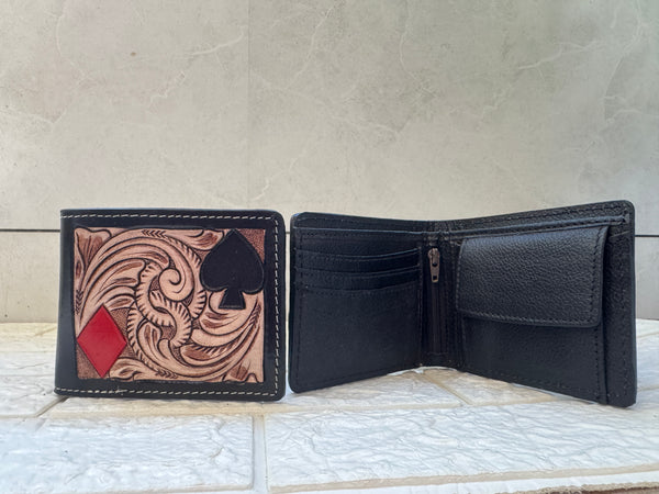 Men's Wallet Hand Tooled Leather Fashionable Brown Colour Cash Holder Gift for Him