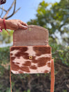 Real Cowhide Leather Hair on Hide Fur Handbag Sling Shopping Bag For Women