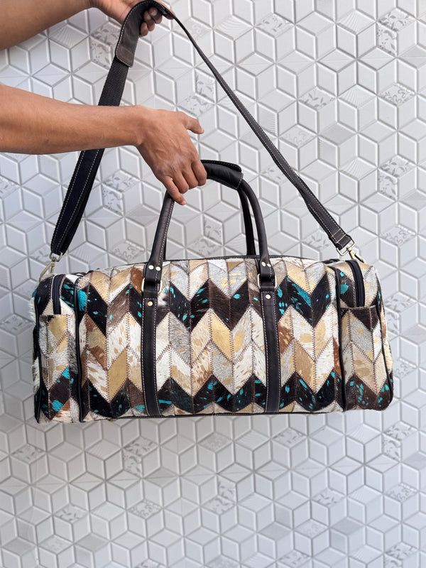 Latest Arrival Metallic Leather Luggage Bags Unique Designer Handmade Bag Unisex Travel Bag Duffel Bag