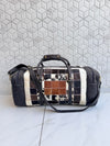 Western Pattern Cowhide Leather Luggage Bags Checks Design Handmade Bag Unisex Travel Duffel Bag