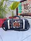 Western Pattern Cowhide Leather Luggage Bags Checks Design Handmade Bag Unisex Travel Duffel Bag