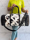 Cowhide Leather Luggage Bags Unique Designer Handmade Bag Unisex Travel Duffel Bag