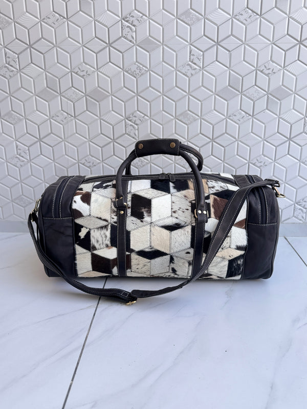 High Quality Cowhide Leather Luggage Bags Handmade Bag Unisex TravelDuffel Bag