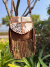 Women Cowhide Fur Handbag Sling Bag Suede Leather Shoulder Bags