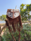 Women Cowhide Fur Handbag Sling Bag Suede Leather Shoulder Bags