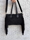 Cowhide Leather Hand Tooled Carving Leather Fringe Tote Bag Stylish Leather Bags for Women's