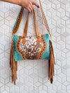 Cowhide Leather Hand Tooled Carving Leather Fringe Tote Bag Stylish Leather Bags for Women's