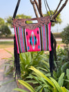 Hand Tooled Fringe Handbag Jacquard New Design Bohemian Aztec Fabric Bags Stylish Bags for Women