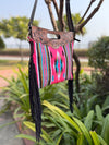 Hand Tooled Fringe Handbag Jacquard New Design Bohemian Aztec Fabric Bags Stylish Bags for Women