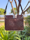 Real Cowhide Fur Leather Purse Stylish Casual Sling Bag for Women's