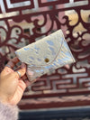 Hair on Hide Leather Coin PurseWallet Card Holders Genuine Metallic Fur Leather Mini Pouch