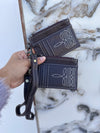 Genuine Leather Coin Purse Boot Stitch Wallet Purse SmallWristlet Unisex Coin Purse