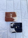 Hair on Hide Leather Coin Purse Designer Wallet Card Holders Genuine Cowhide Leather Mini Pouch