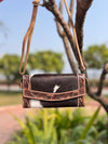 Hand Tooled Carving Clutch Cowhide Hair on Hide Fur Wallet Stylish Clutch Waterproof Multi-Use