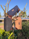 Genuine Leather Zipper Men & Women Toiletry Organiser Travel Cosmetic real Leather Makeup Bags With Handle