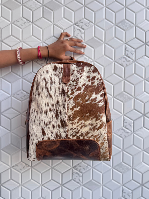 Genuine Leather Handmade Hair On Hide Leather Backpack RucksackBackpack Wholesale Bulk Product