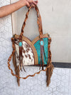 Real Cowhide Leather Tote Bag Stylish Purse Hair On Hide Shoulder Bags For Women