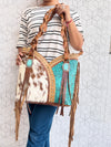 Real Cowhide Leather Tote Bag Stylish Purse Hair On Hide Shoulder Bags For Women