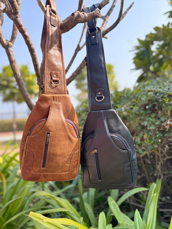 Handmade Shoulder Travel Bag Stylish Unisex Genuine Leather Handbag Multi Uses Money Bag