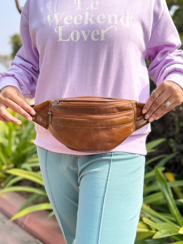 Genuine Leather Waist Pocket Belt Trending Travel Handbag Easy to Carry Money Belt Multi Uses