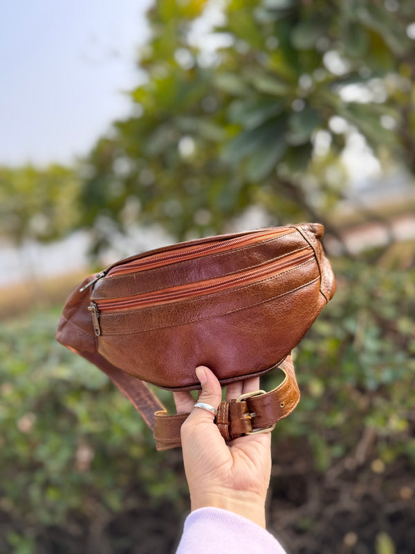 Genuine Leather Waist Pocket Belt Trending Travel Handbag Easy to Carry Money Belt Multi Uses