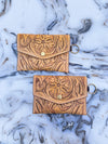 Real Leather Hand Tooled Carving Stylish Handmade Coin Purse