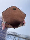 Women's Hand Tooled Carving Leather Coin Purse Stylish Clutch