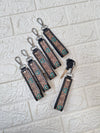 New High Quality Key Chain Hand Tooled Leather Car Keychain Real Genuine Leather Turquoise Color Keyrings Fashionable Keychains