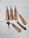 2026 New Arrival Real Genuine Leather Keychain with Creative Key Clip Hand Tooled Wristband Nylon Lining Fashionable Keyrings