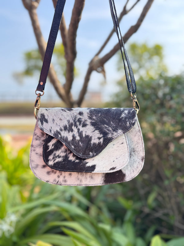 Real Cowhide Genuine Leather Handbag Cross-body Sling Bag
