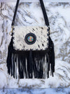 Women's Handbag Suede Leather Fringe Hair on Hide Cross Body Bag (Copy)