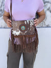 Women's Handbag Suede Leather Fringe Hair on Hide Cross Body Bag (Copy)