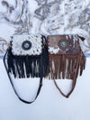 Women's Handbag Suede Leather Fringe Hair on Hide Cross Body Bag (Copy)