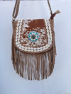 Real Cowhide Fur Leather Fringe Handbags Stylish Leather Sling Bag Bohemian Bags Gypsy Vintage Bag