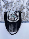 Real Cowhide Fur Leather Fringe Handbags Stylish Leather Sling Bag Bohemian Bags Gypsy Vintage Bag